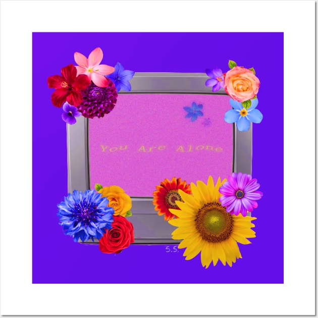 You Are Alone Flower Television Wall Art by The Cat that Draws
